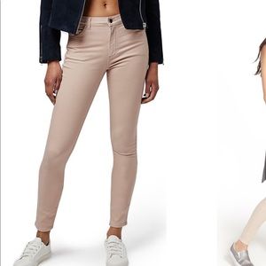 Topshop Moto Leigh ankle skinny jeans in stone